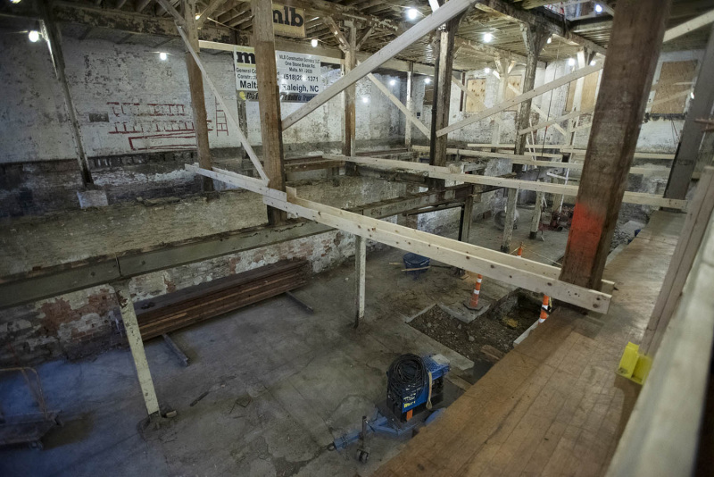 The future home of theREP’s 300 seat theatre under construction during a press conference announcing the beginning of the public campaign at the new home of theREP in Livingston Square in Albany Thursday, October 3, 2019.