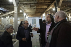 Proctors CEO Philip Morris speaks with patrons after a press conference announcing the beginning of the public campaign at the new home of theREP in Livingston Square in Albany Thursday, October 3, 2019.